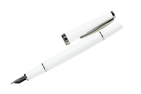 Füllhalter Patrone/Konverter PALLADIUM weiss inkl. Stecketui aus Leder